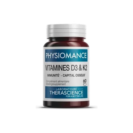 THERASCIENCE Physiomance Vitamine D3 K2 Capsules boite de 60