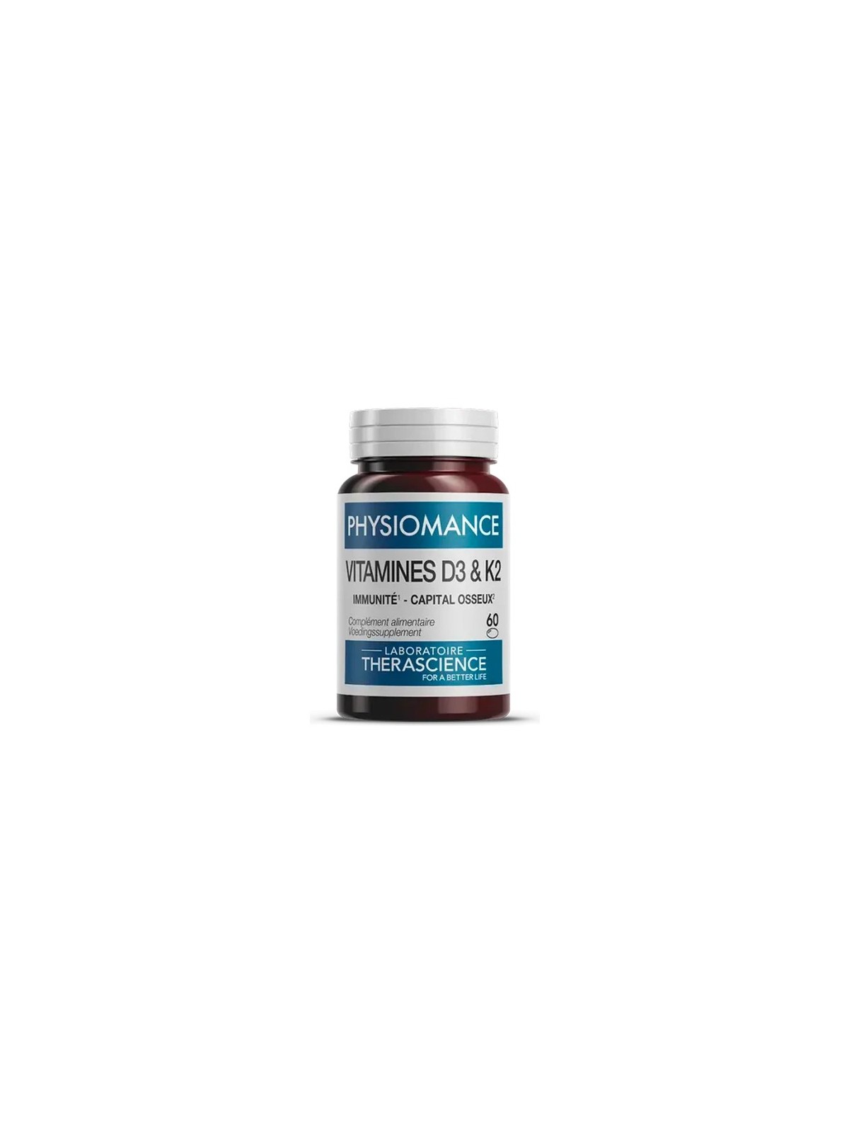 THERASCIENCE Physiomance Vitamine D3 K2 Capsules boite de 60