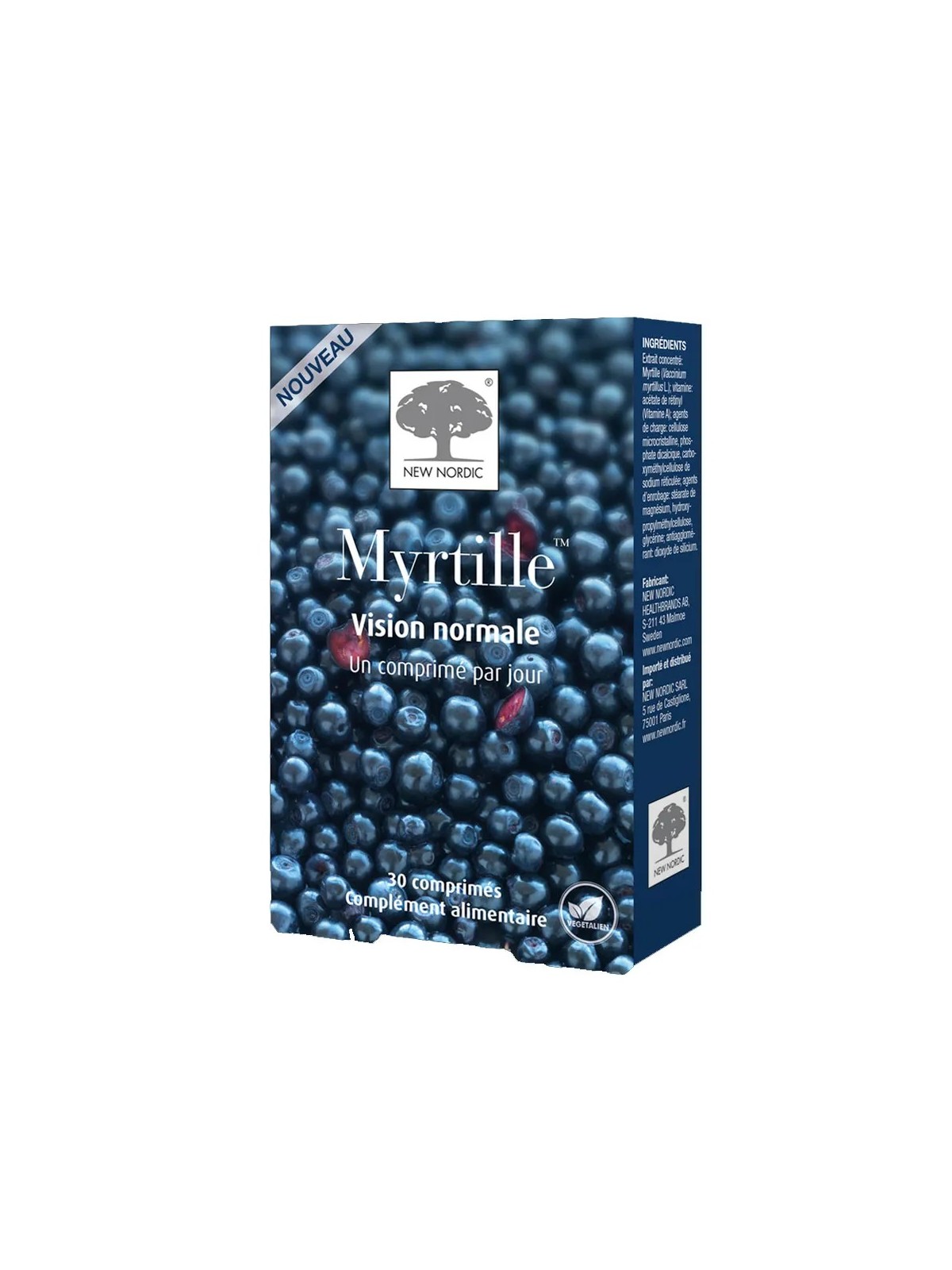 NEW NORDIC Myrtille Comprimés boite de 30