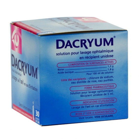 Dacryum solution pour lavage ophtalmique 30 récipients unidoses de...