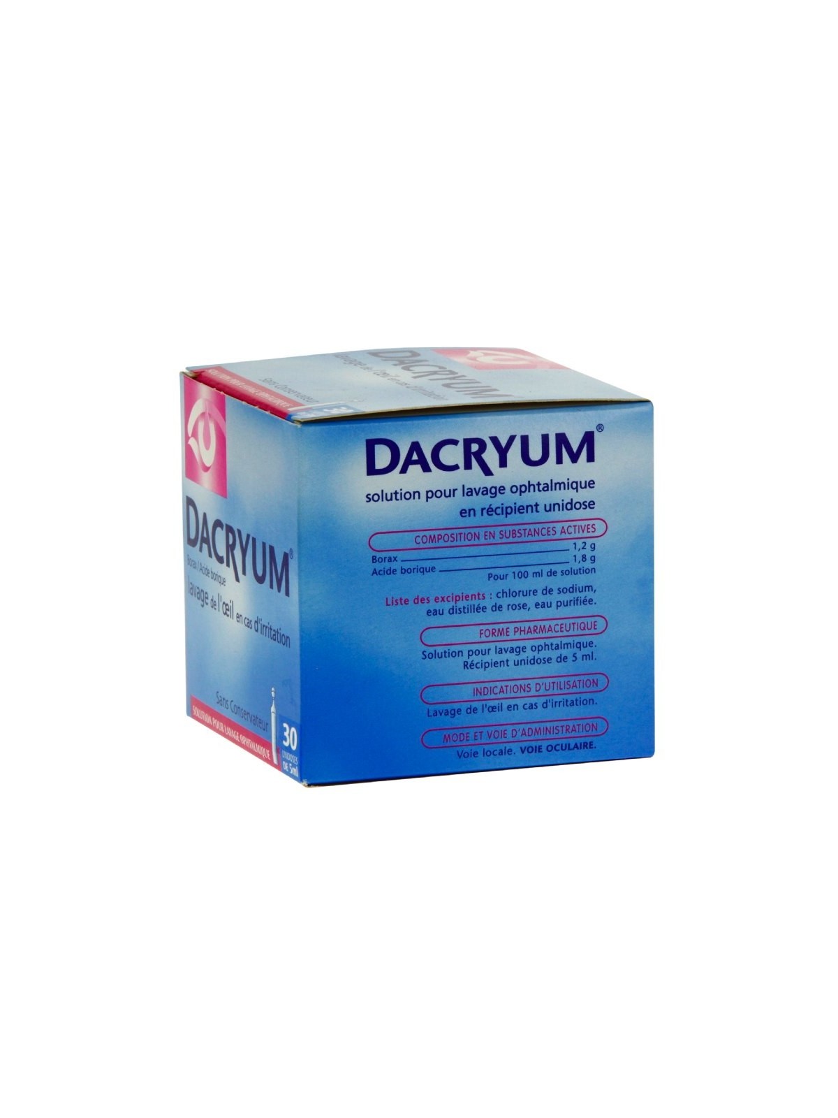 Dacryum solution pour lavage ophtalmique 30 récipients unidoses de...
