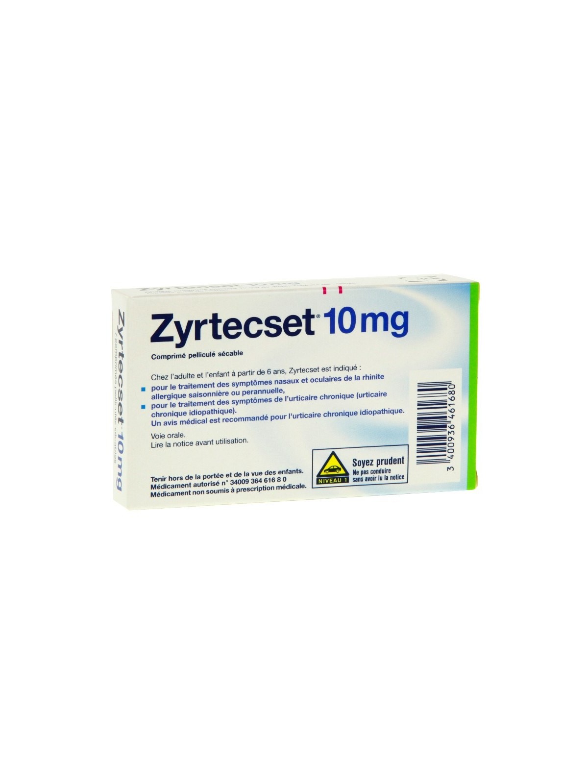 Zyrtecset 10mg 7 comprimés pelliculés sécables | Nom de la...