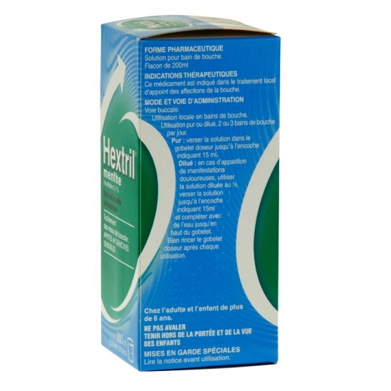 Hextril menthe 0.1% 200 ml | Nom de la Pharmacie en variable