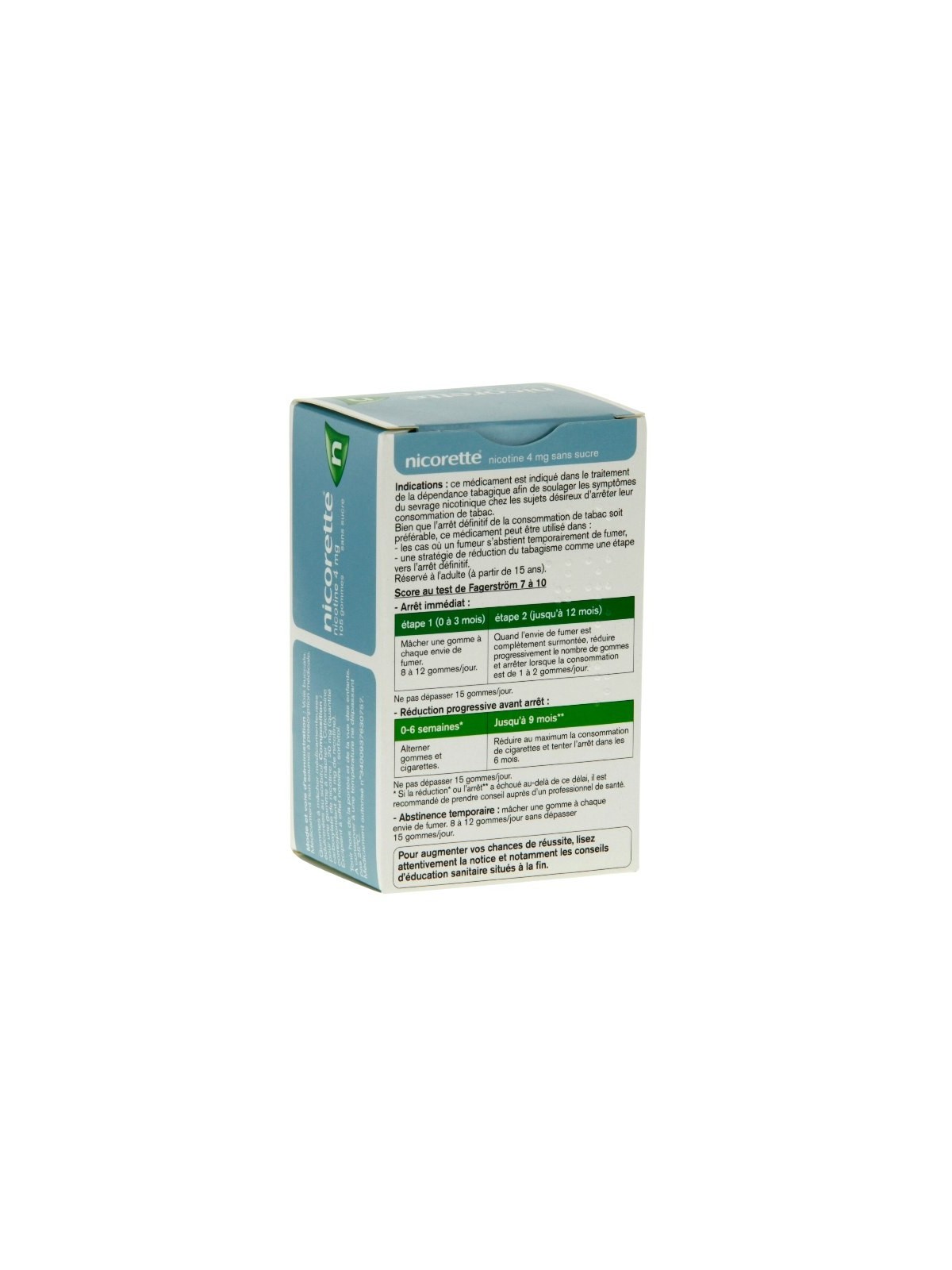 Nicorette 4mg Sans Sucre 105 gommes à mâcher | Nom de la Pharmacie...