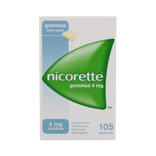Nicorette 4mg Sans Sucre 105 gommes à mâcher | Nom de la Pharmacie...