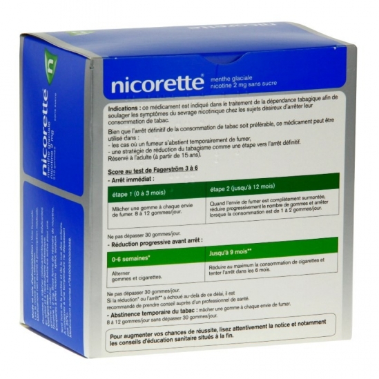 Nicorette menthe glaciale 2mg sans sucre 210 gommes à mâcher   |...