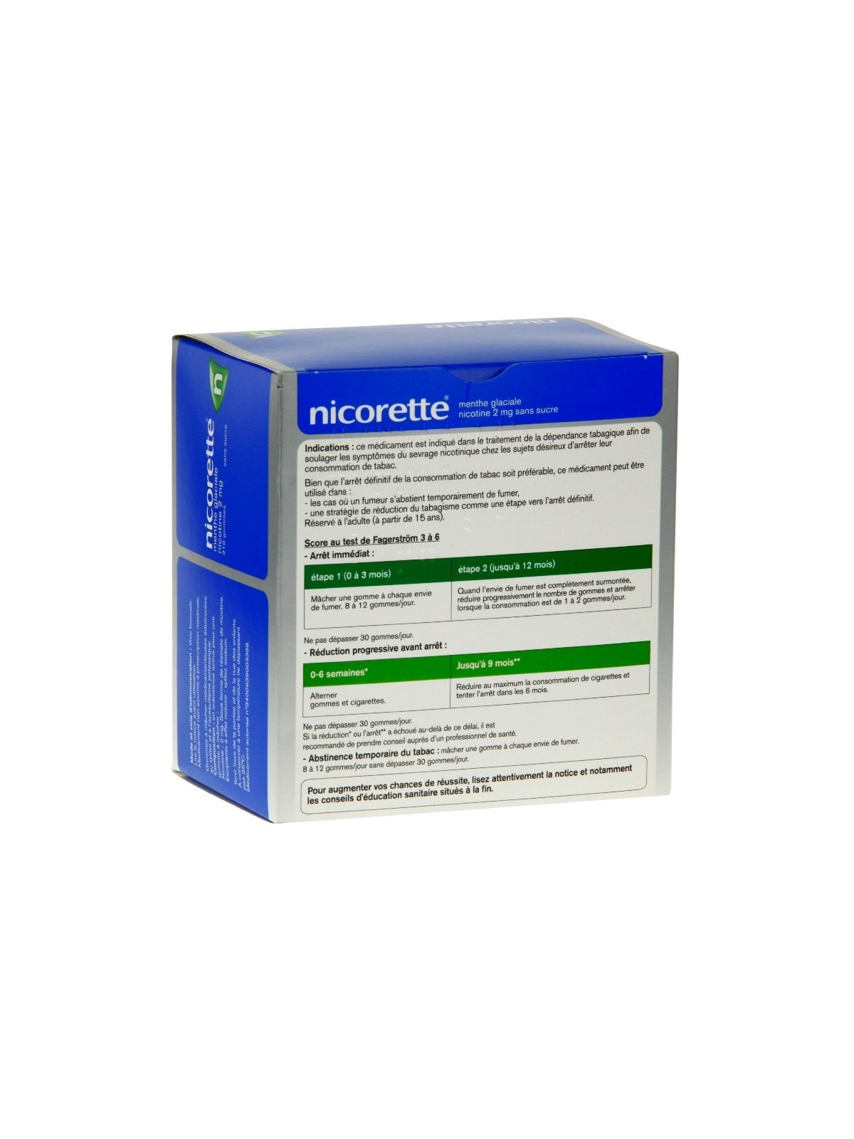 Nicorette menthe glaciale 2mg sans sucre 210 gommes à mâcher   |...
