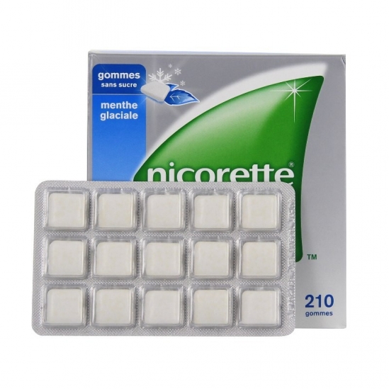 Nicorette menthe glaciale 2mg sans sucre 210 gommes à mâcher   |...