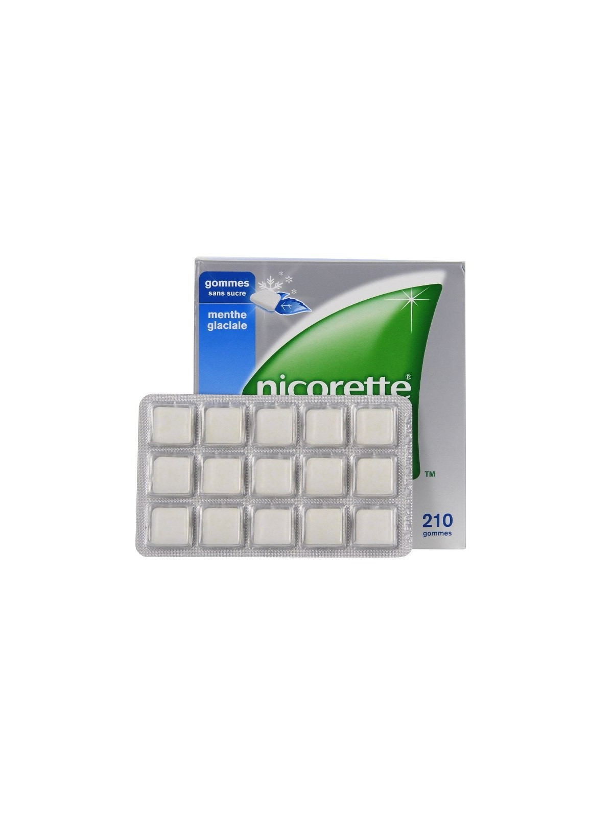 Nicorette menthe glaciale 2mg sans sucre 210 gommes à mâcher   |...