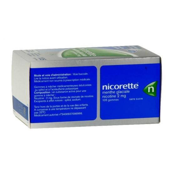 Nicorette Menthe Glaciale 2Mg Sans Sucre 105 Gommes  à Mâcher |...