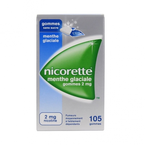 Nicorette Menthe Glaciale 2Mg Sans Sucre 105 Gommes  à Mâcher |...