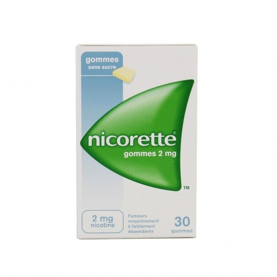 Nicorette 2Mg Sans Sucre 30 Gommes à Mâcher | Nom de la Pharmacie...