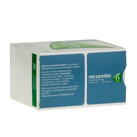 Nicorette 2mg Sans Sucre 210 Gommes à mâcher | Nom de la Pharmacie...