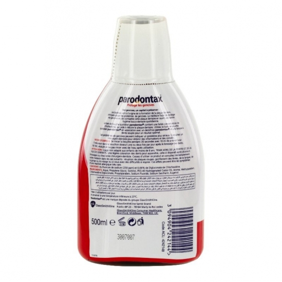 Parodontax bain de bouche quotidien 500ml | Nom de la Pharmacie en...