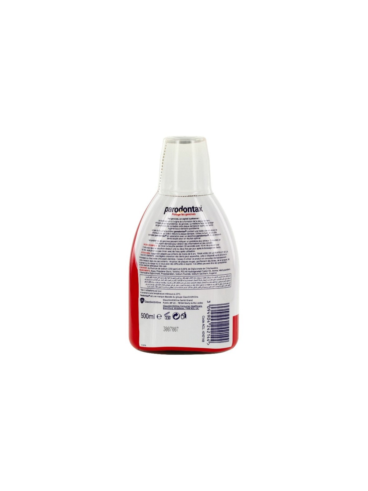 Parodontax bain de bouche quotidien 500ml | Nom de la Pharmacie en...