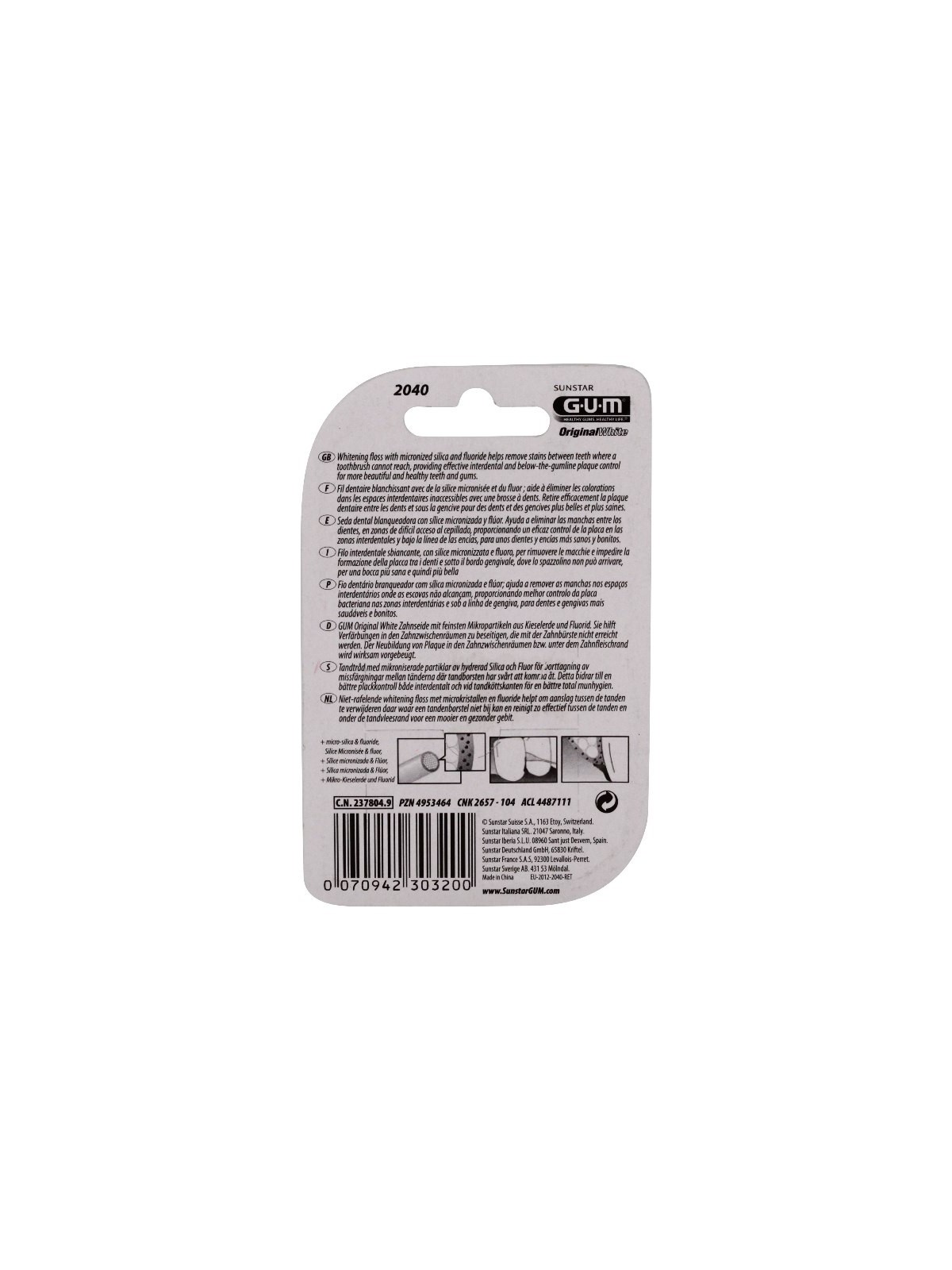 GUM original white 2040 fil dentaire ciré 30m | Nom de la...
