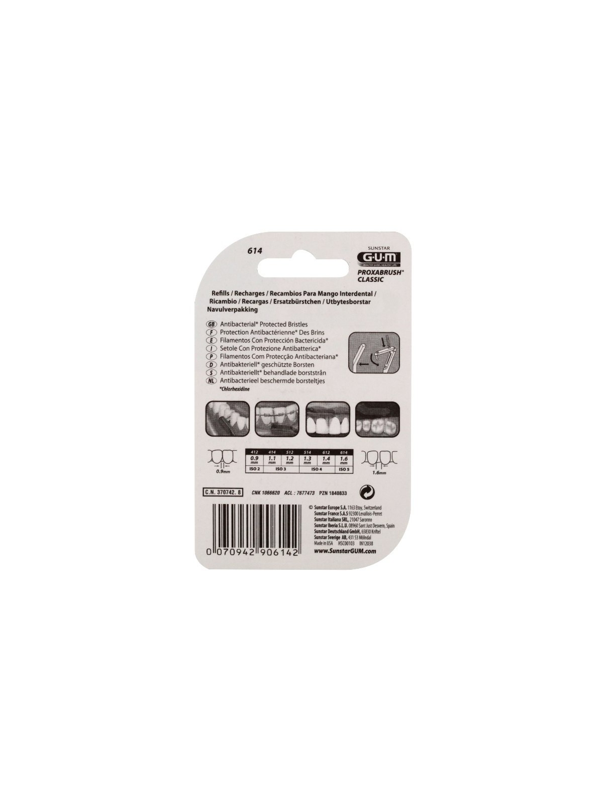 Gum brossettes interdentaires proxabrush classic x8 | Nom de la...