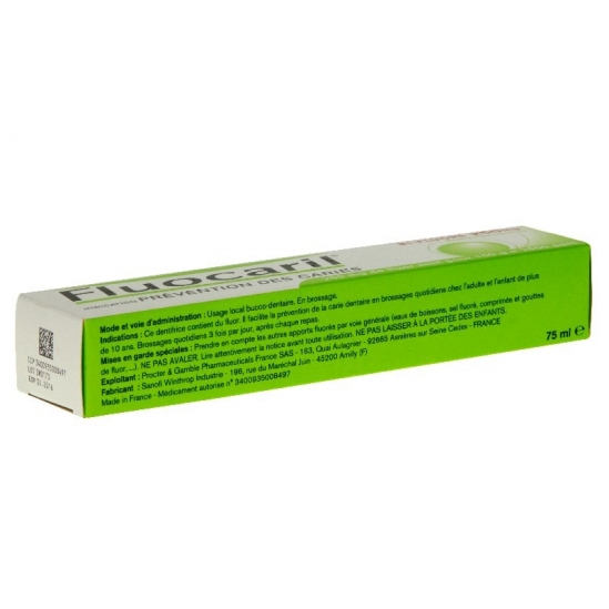Fluocaril Bifluore 250mg Menthe pâte dentifrice 93,75g | Nom de la...