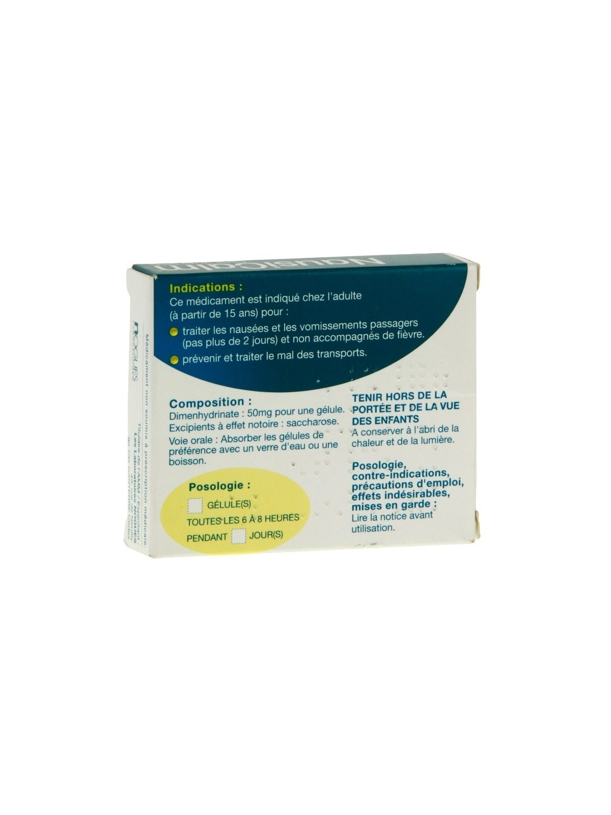 Nausicalm adultes 50mg 30 gélules
