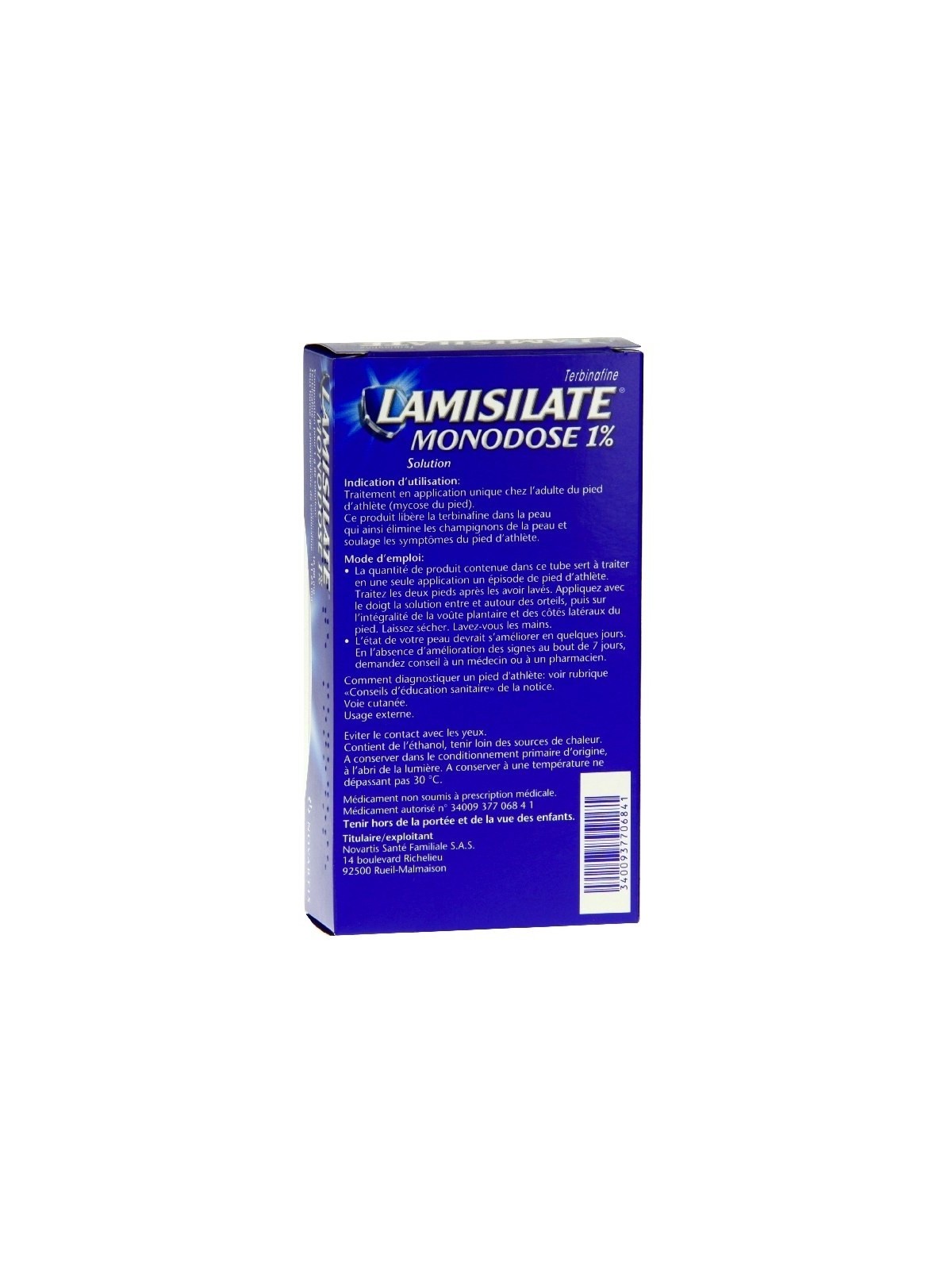 Lamisilate monodose 1% solution pour application cutanée