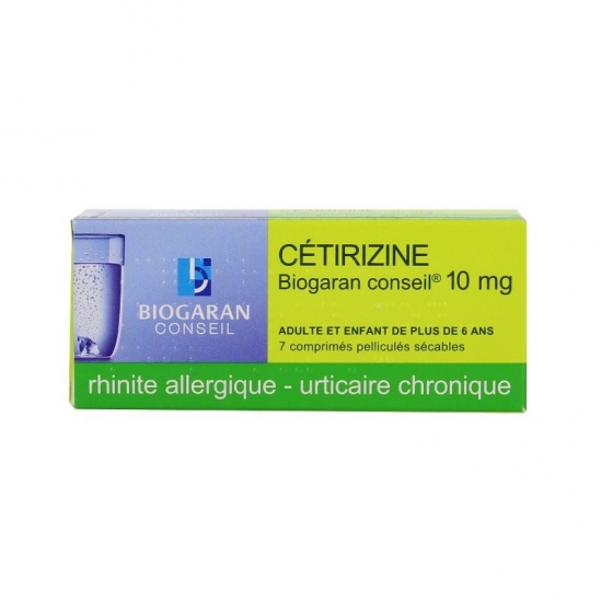 Biogaran Cétirizine 10 mg 7 comprimés | Nom de la Pharmacie en...