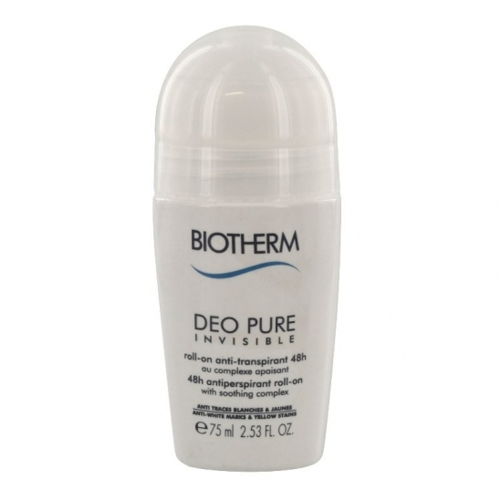 Biotherm déo pure invisible roll-on anti-transpirant 48h 75ml 