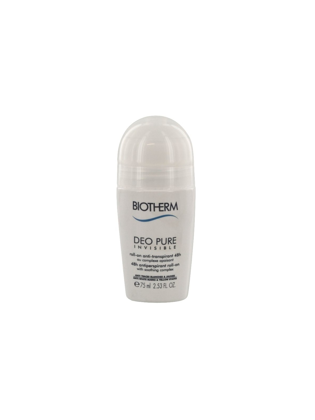 Biotherm déo pure invisible roll-on anti-transpirant 48h 75ml 