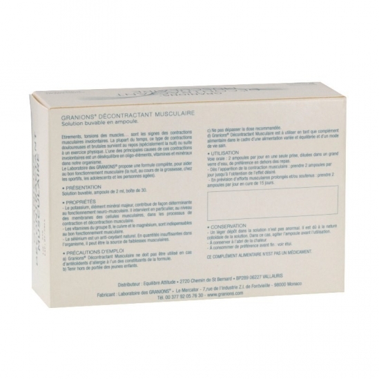 Granion décontractant musculaire 30 ampoules buvables de 2ml