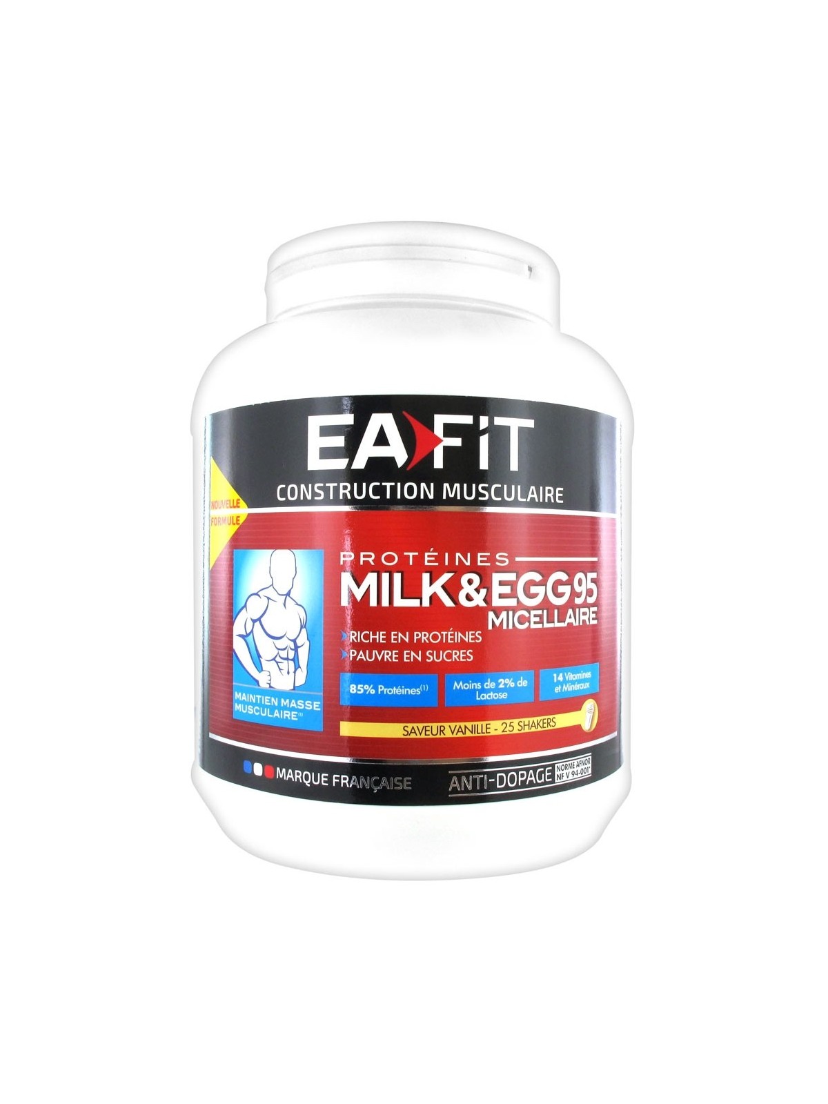 Eafit Construction Musculaire Saveur Vanille Milk & Egg 95 Micellaire 750 g