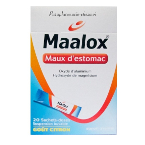 Maalox Maux d'Estomac suspension buvable 20 sachets-doses au citron
