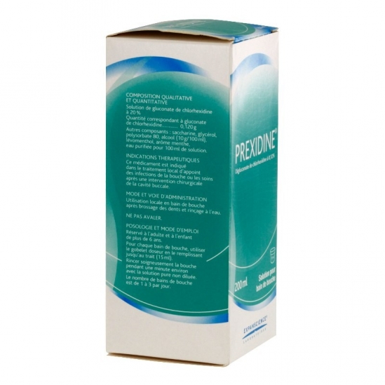 Prexidine 0,12% solution pour bain de bouche 200ml | Nom de la...
