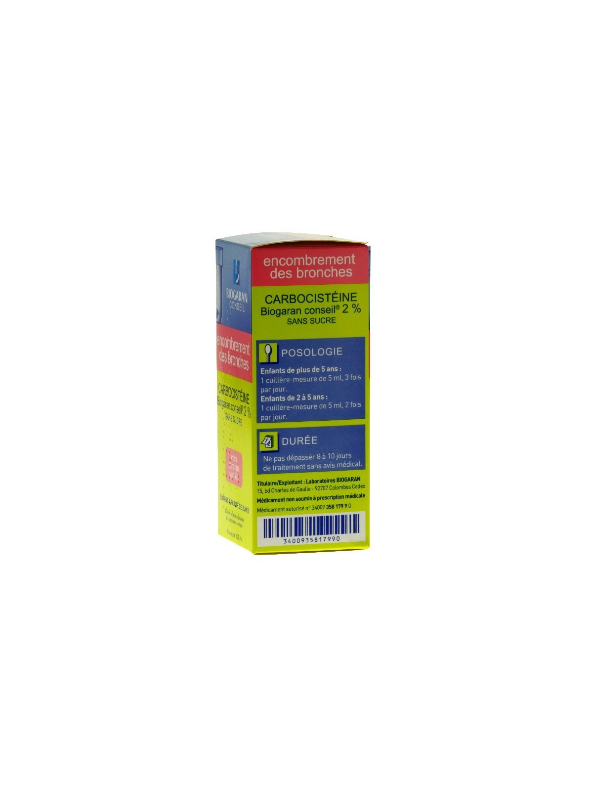 Biogaran Conseil Carbocisteine 2% sans sucre 125 ml