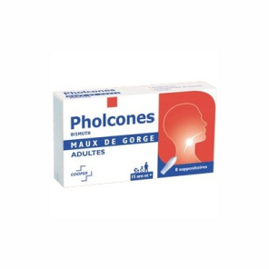 Pholcones bismuth adultes 8 suppositoires