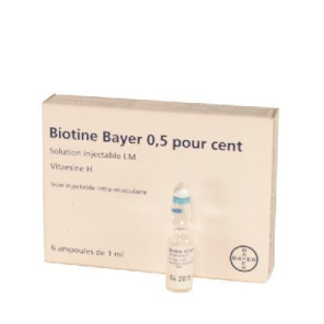 Biotine 5 mg solution injectable 6 ampoules chute de cheveux | Nom...