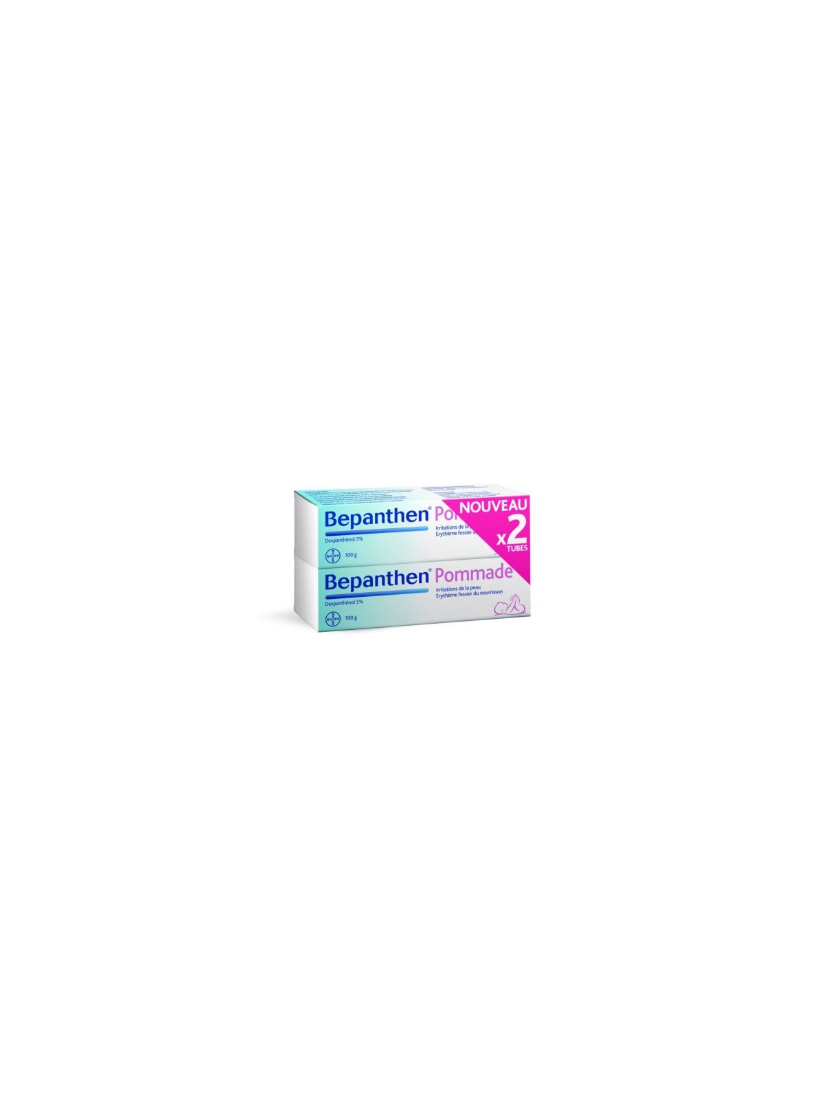 Bepanthen 5 % Pommade lot de 2 x 100g