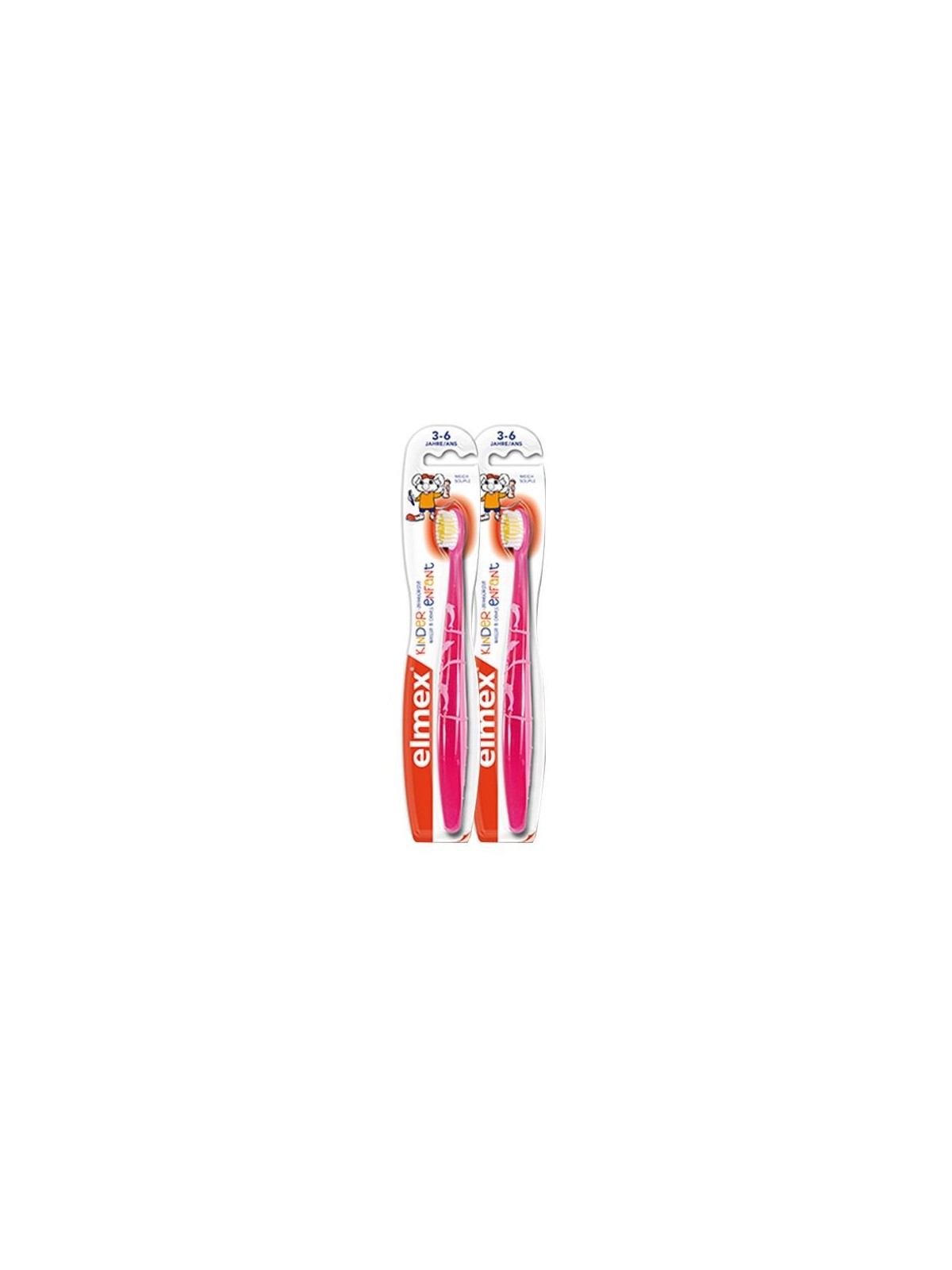 Elmex brosse à dents enfant 3-6 ans lot de 2