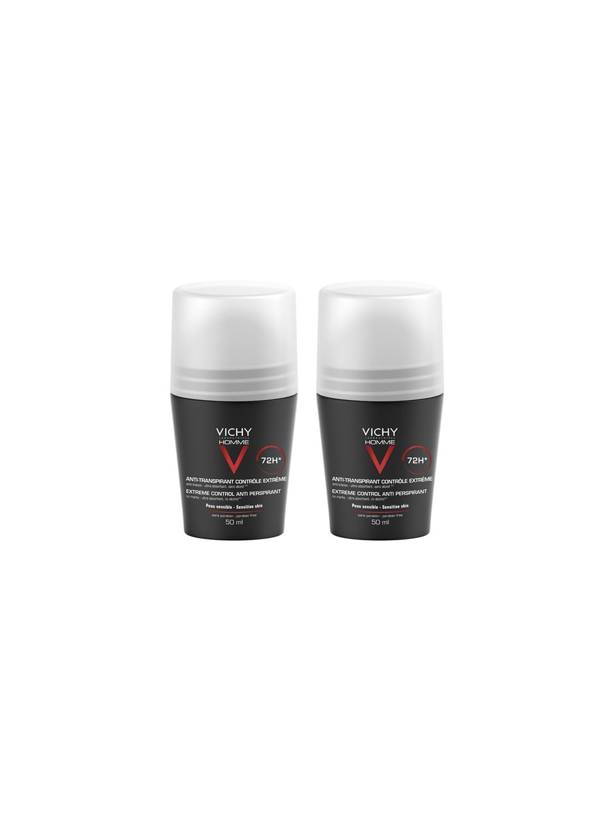 Vichy Homme Déodorant anti-transpirant bille 50ml x2