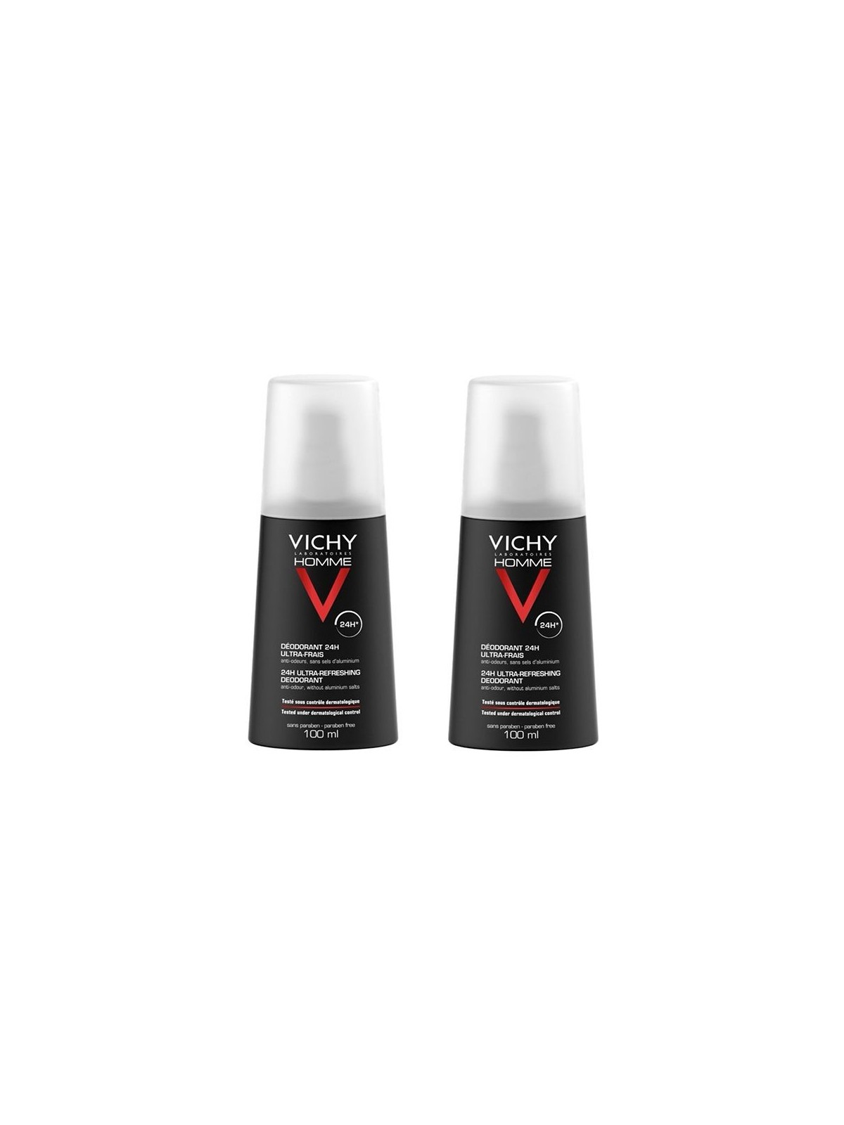 Vichy homme déodorant ultra frais vaporisateur 100ml x2