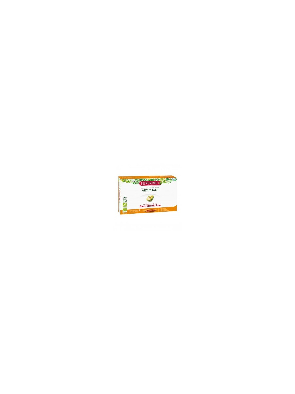 Superdiet Artichaut bio complément alimentaire 20 ampoules 300ml