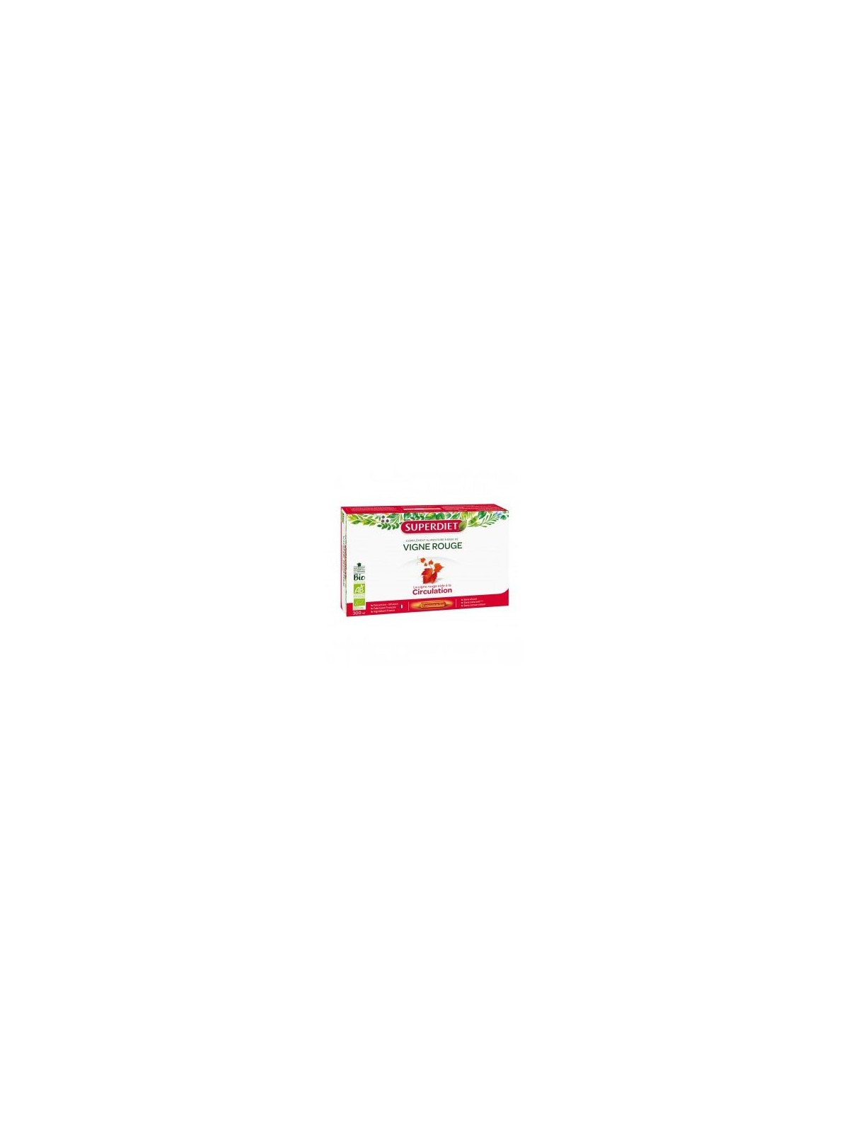 Superdiet Quatuor vigne rouge circulation bio 20 ampoules 300ml