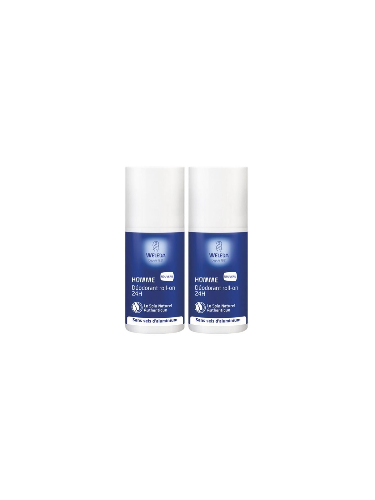 Weleda déodorant homme roll-on 24h duo 50ml