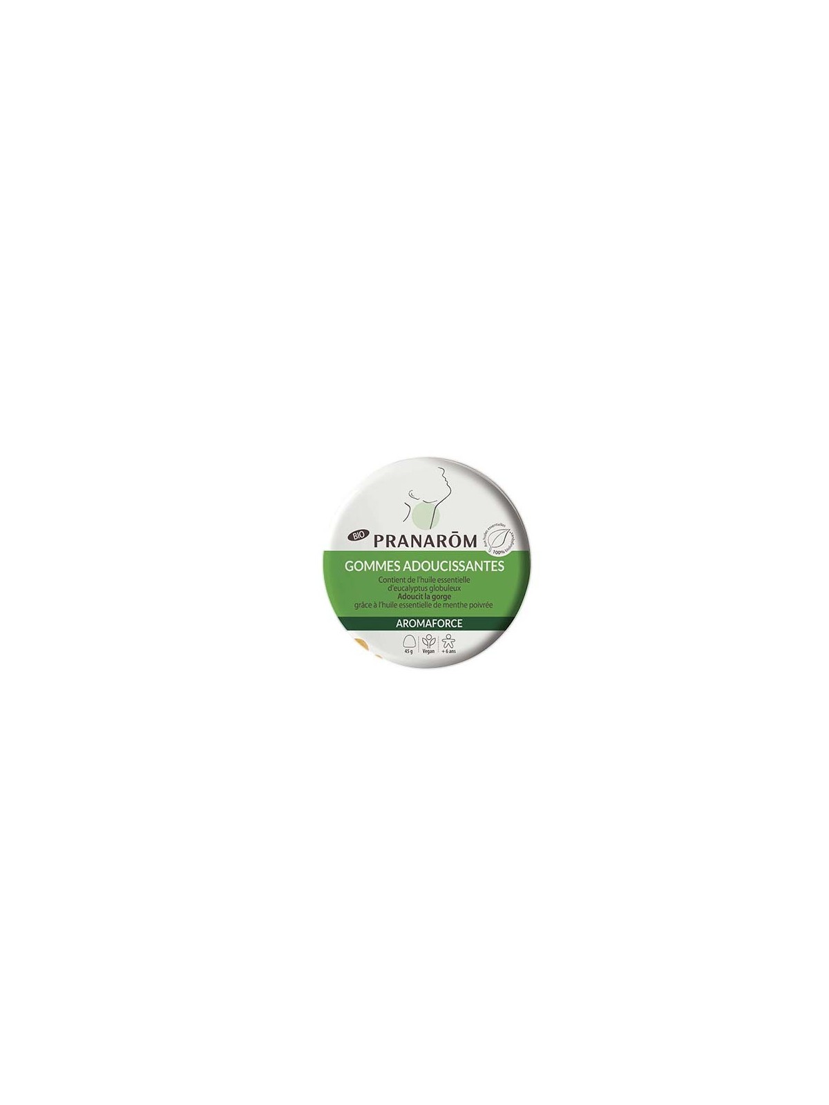 Pranarôm aromaforce gommes adoucissantes menthe/eucalyptus bio 45g