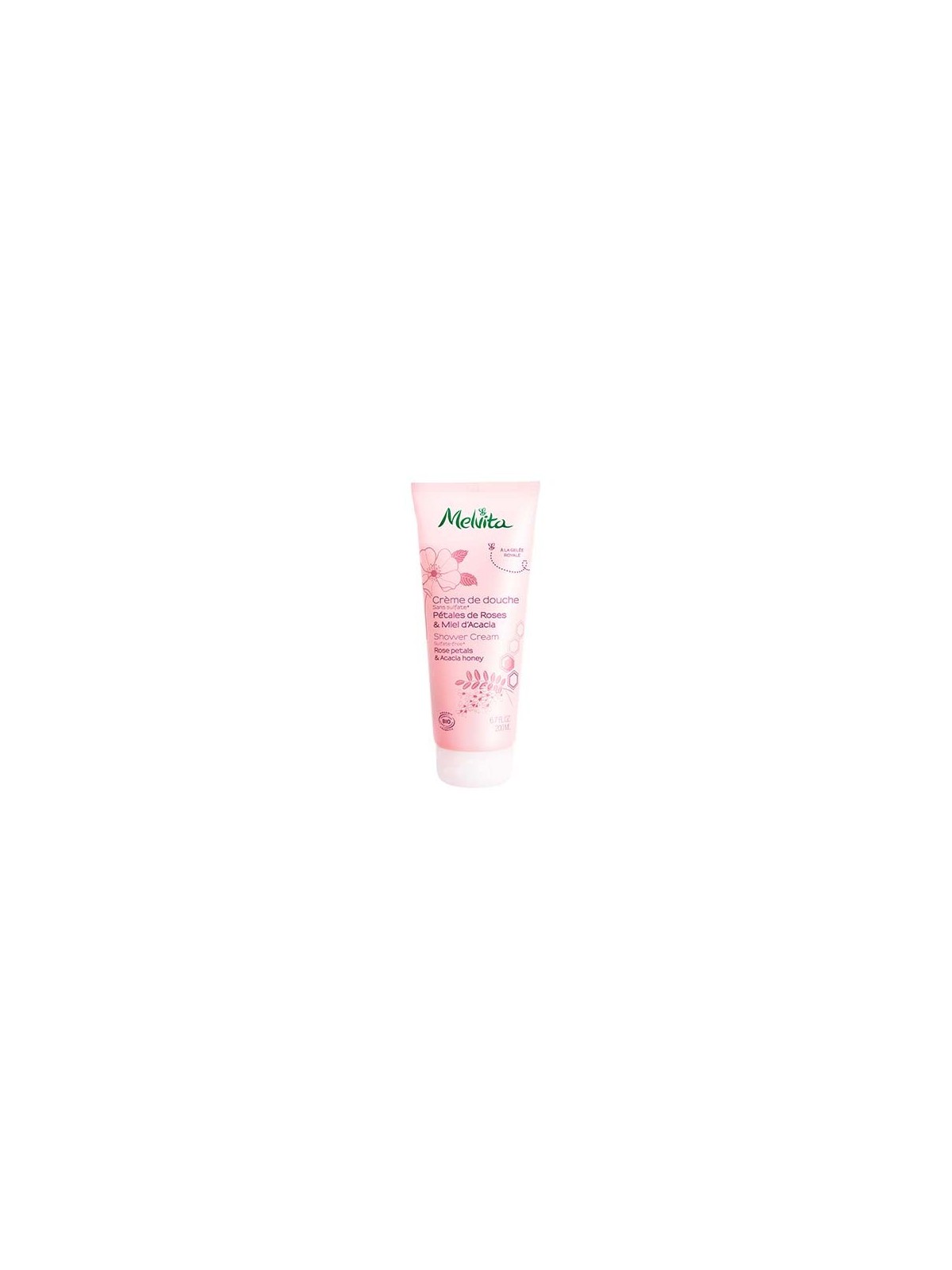 Melvita crème de douche pétales de rose & miel d'acacia 200ml