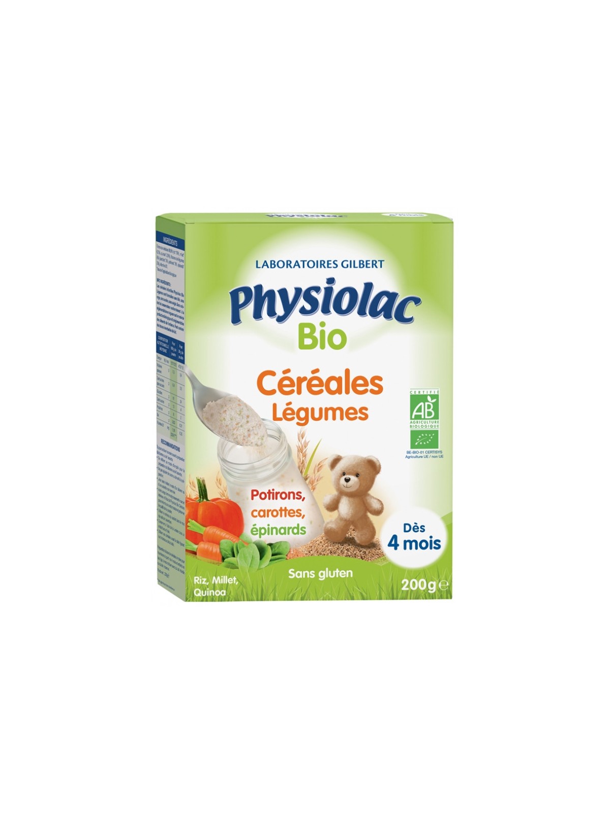 PHYSIOLAC CEREALES BIO LEGUMES BTE 200G