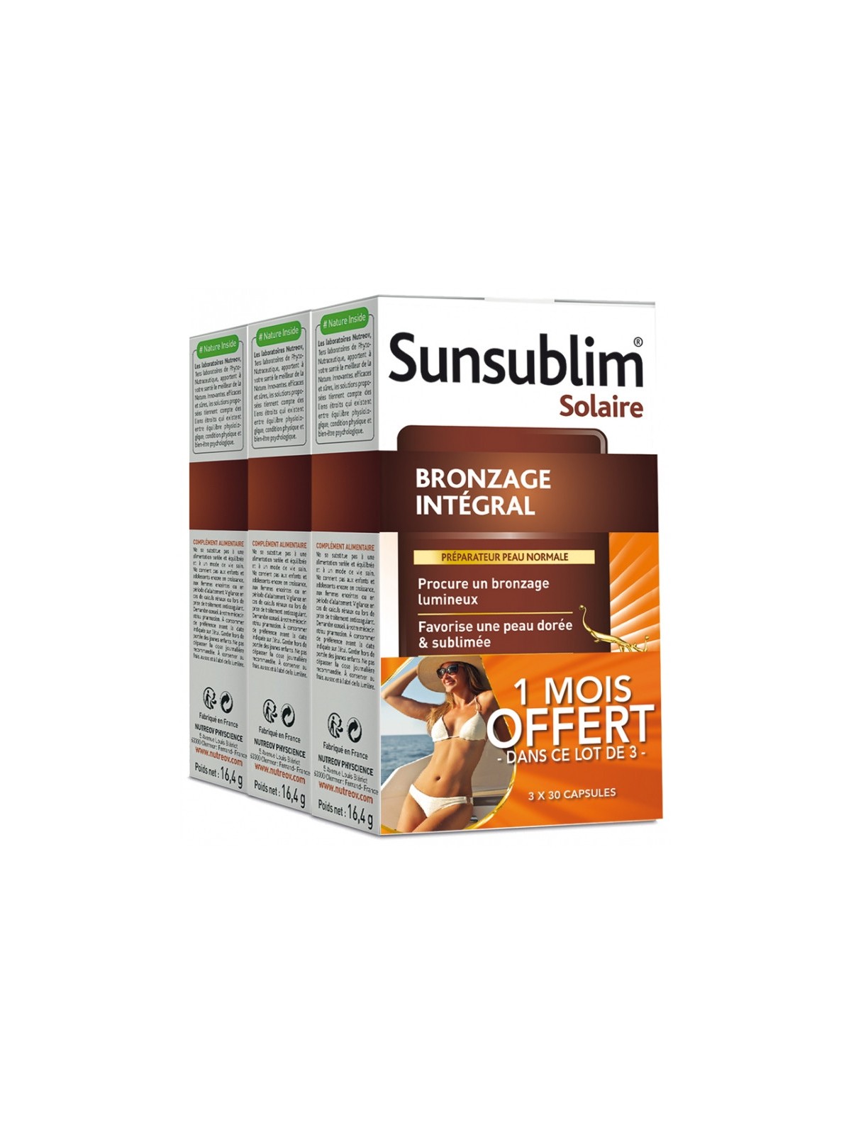 Nutréov sunsublim bronzage intégral hydratant trio 30 capsules