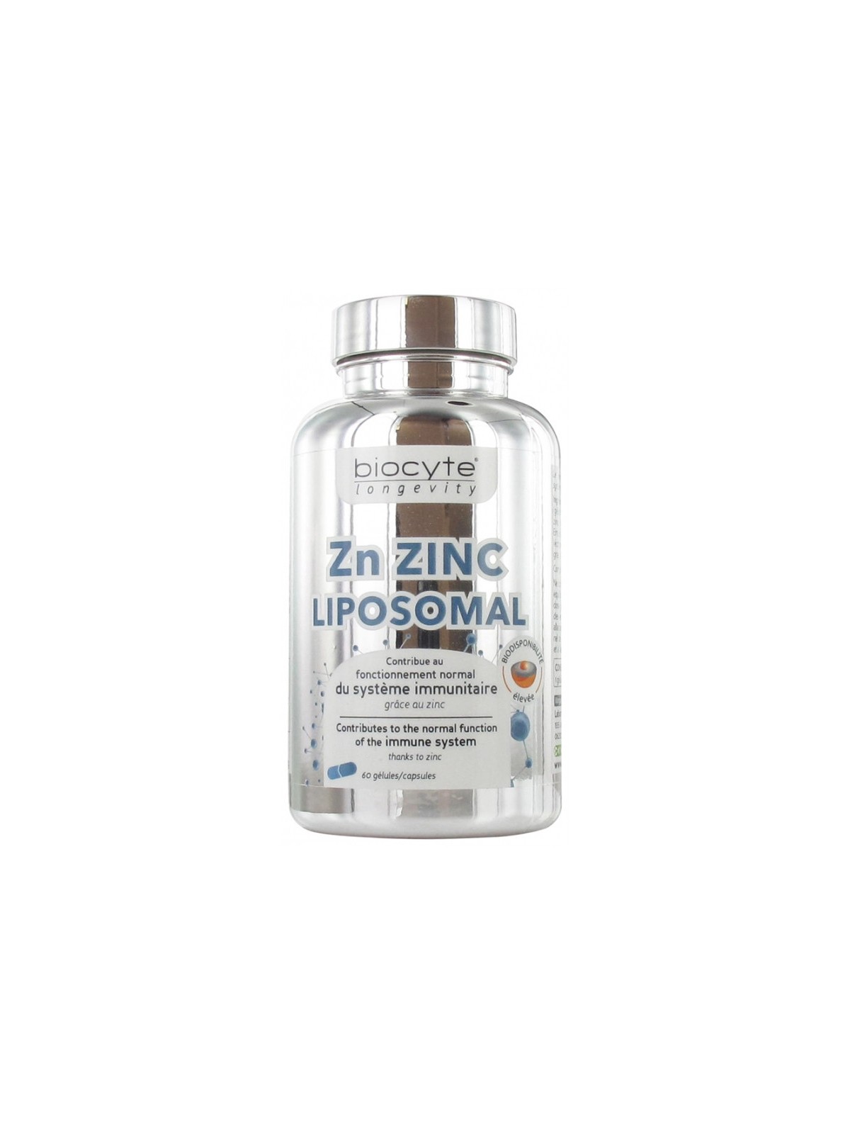Biocyte zn zinc liposomé boite de 60 gélules