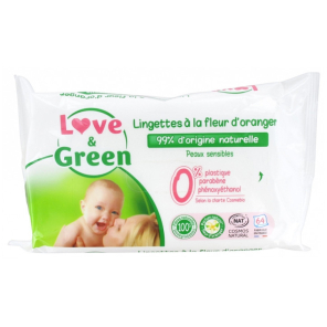 LOVE amp GREEN LINGETTES HYPOALL PAQ 64