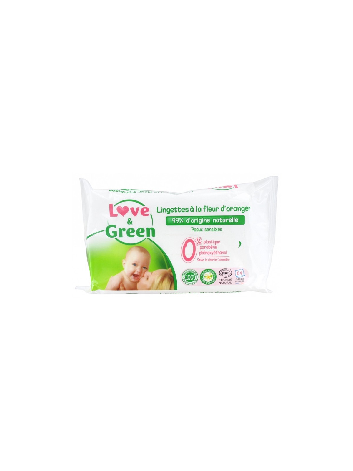 LOVE amp GREEN LINGETTES HYPOALL PAQ 64
