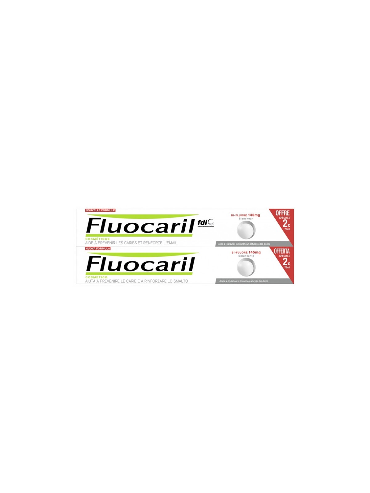 Fluocaril blancheur dentifrice duo 75ml
