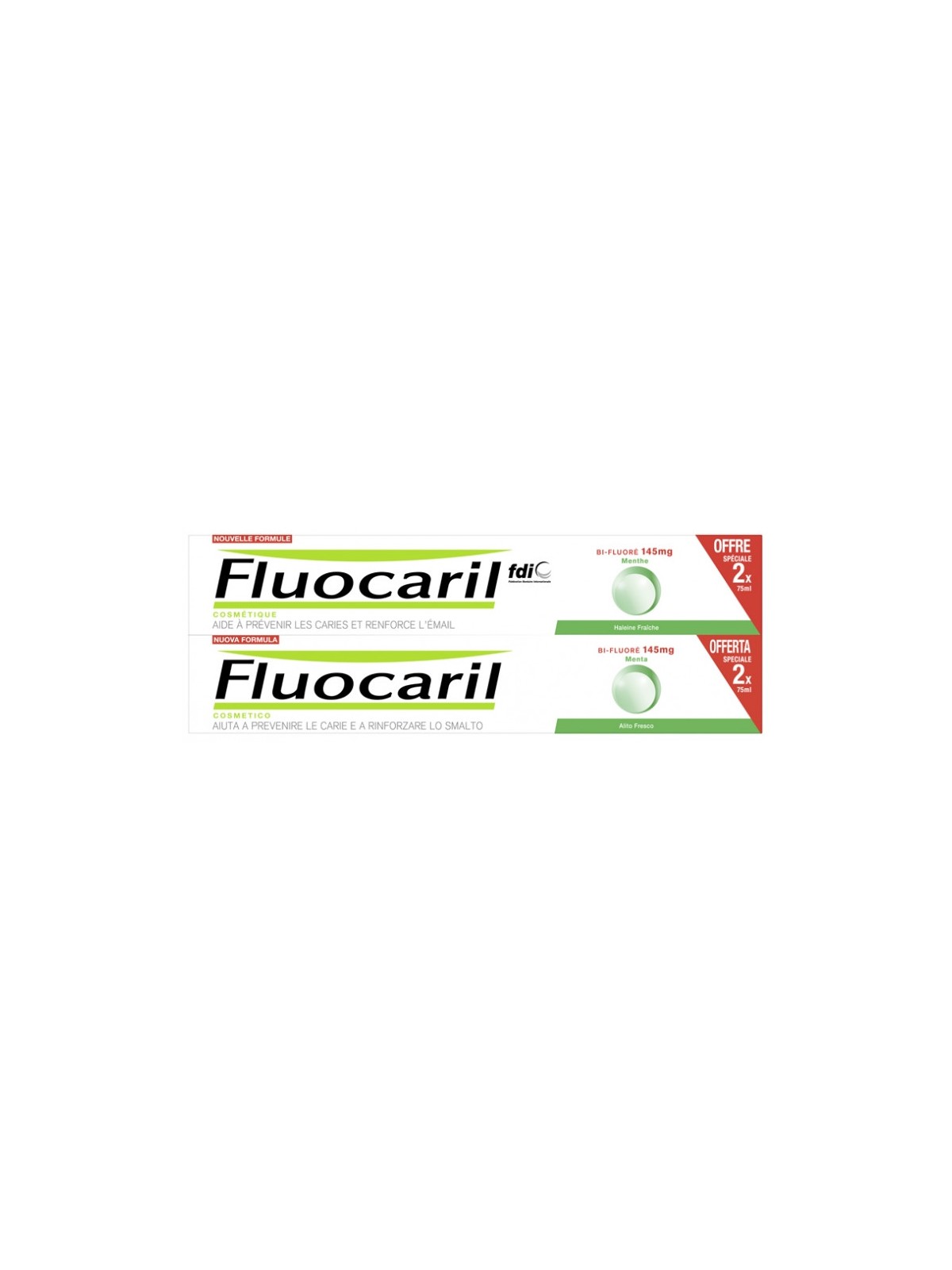 FLUOCARIL DENTIF 145 MENTHE PATE 2X75ML